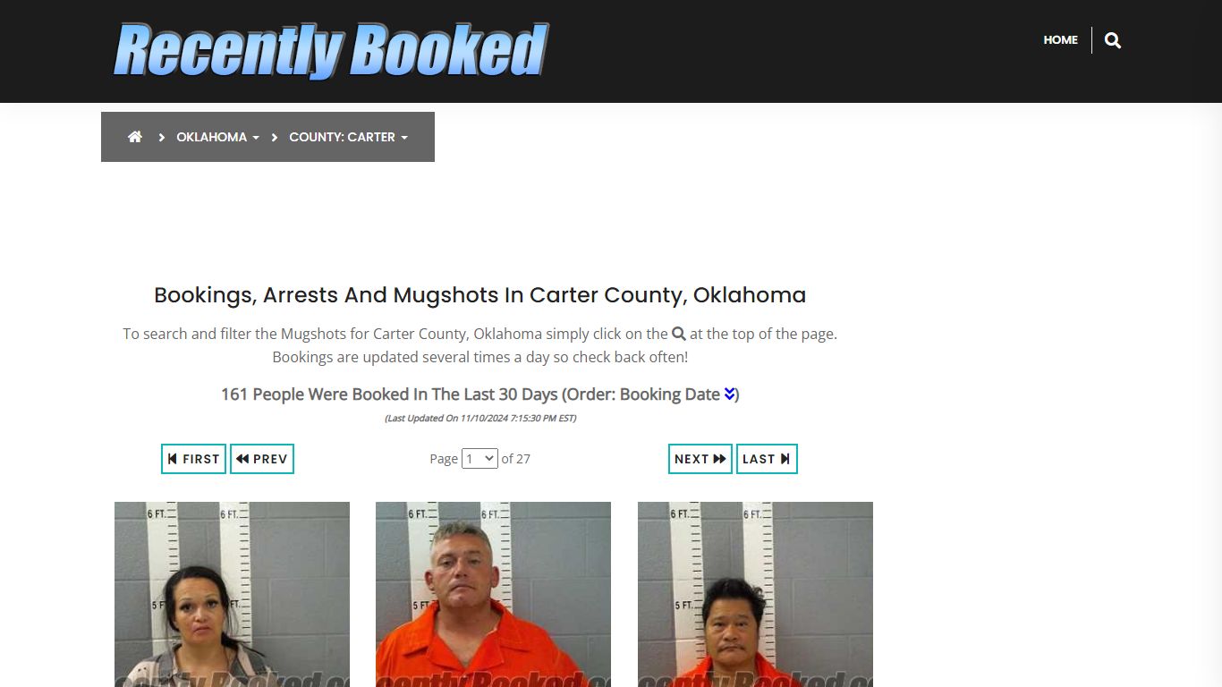 Bookings, Arrests and Mugshots in Carter County, Oklahoma - Recently Booked