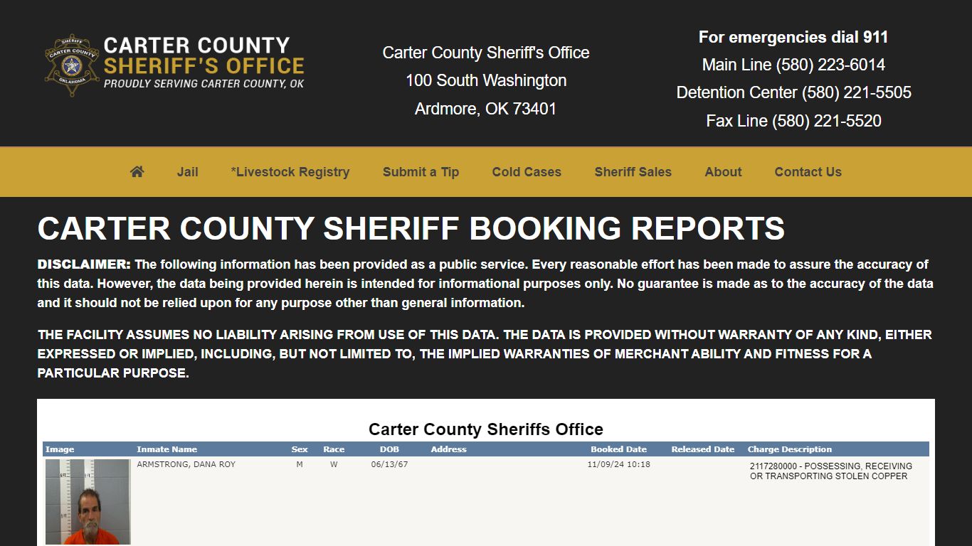 Inmate Search - Carter County Sheriff's Office