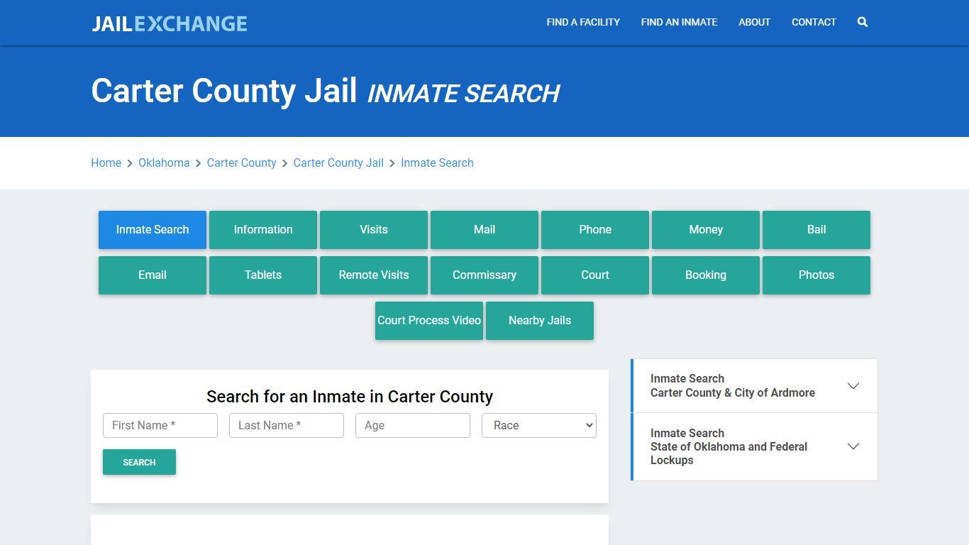 Carter County Jail, OK Inmate Search: Roster & Mugshots